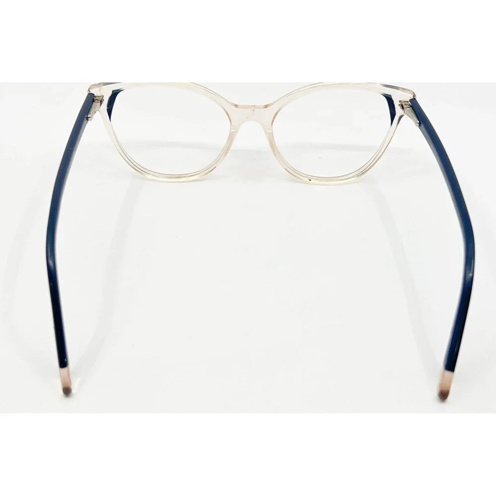 Wittnauer Remi Eyeglasses Frames Womens Clear Navy Cat Eye 52-16-135